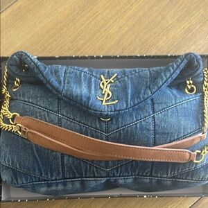 YSL Blue denim Shoulder Bags